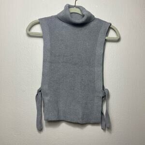 Athleta Womens XXS Sleeveless Turtleneck Sweater Vest Tank Top Tied Knot Knitted